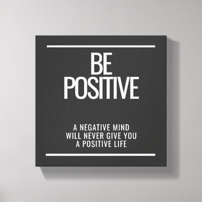 Var positivt Kanvastryck - inspirationell väggkons (Framsida)