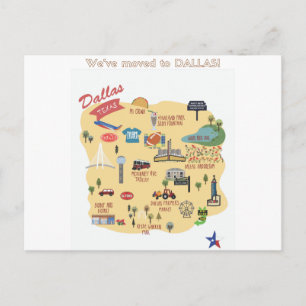 Vår postkort när vi flyttat till Dallas Texas Meddelande Vykort