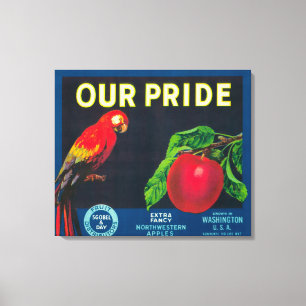 Vår prideApple etikett - stat Washington Canvastryck