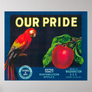 Vår prideApple etikett - stat Washington Poster
