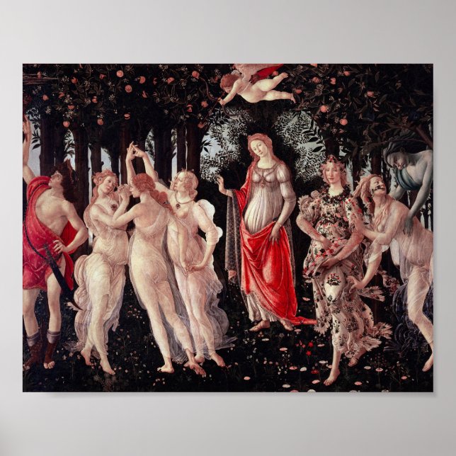 Vår Primavera Sandro Botticelli Renaissance Poster (Framsidan)