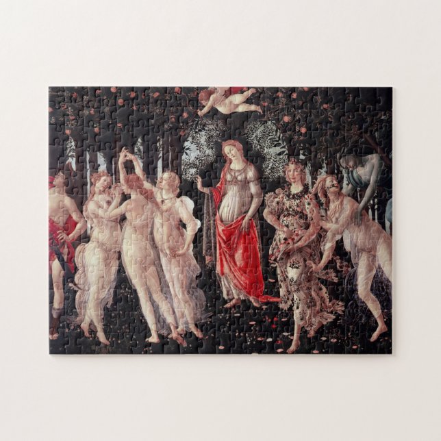 Vår Primavera Sandro Botticelli Renaissance Pussel (Horisontell)