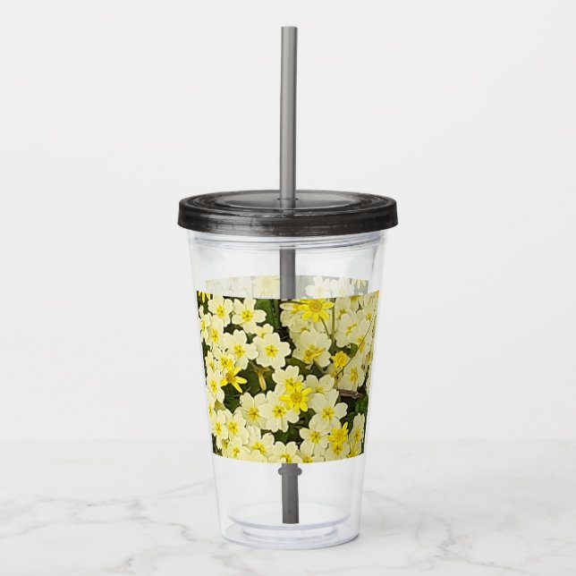 Vår Primroses Acrylic Tumbler Take Away Mugg (Framsida)