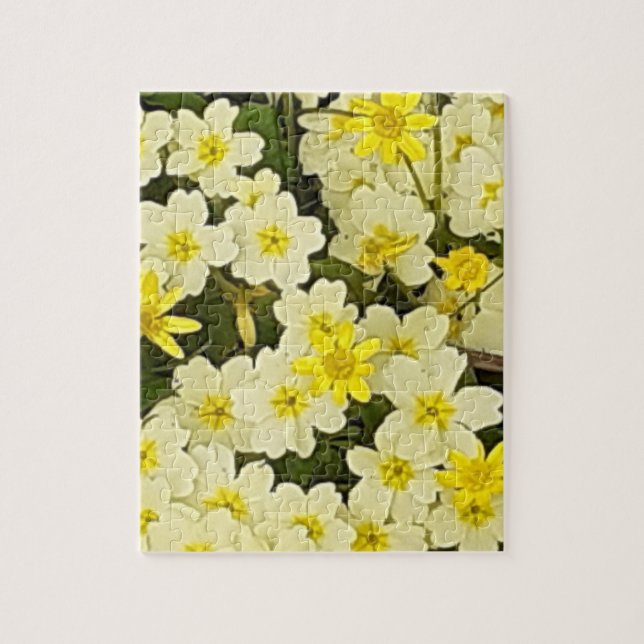 Vår Primroses Jigszle Puzzle Pussel (Vertikal)