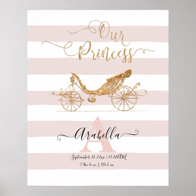 Vår Princess Elegant Guld  Carriage Script Poster (Framsidan)