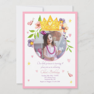 Vår prinsessa Photo Födelsedagsfest inbjudan