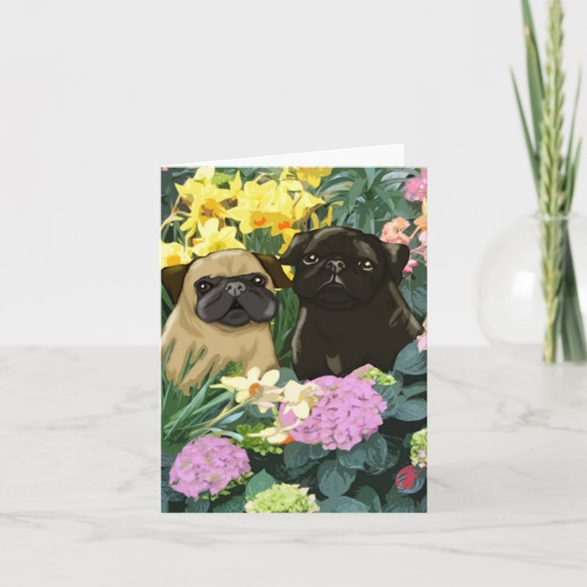 Vår Pugs hälsningskort Kort (Framsida)