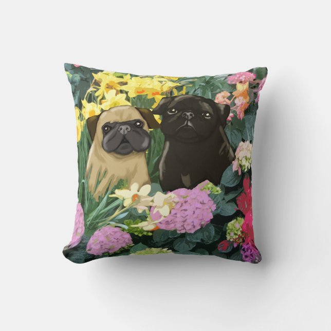 Vår Pugs konstgåvor Kudde (Framsida)