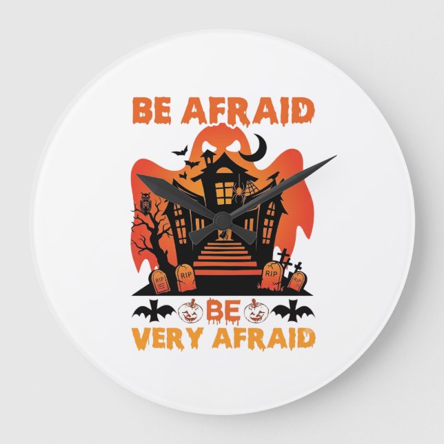 Var Räd Så Halloween Spökhus Pumpa_1 Stor Klocka (Framsida)