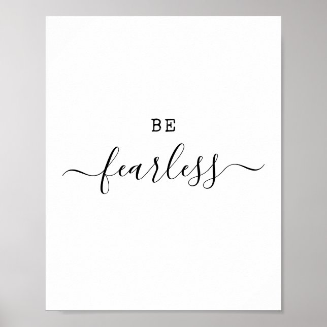 Var rädd för moderna, minimalistiska offertmotiv poster (Framsidan)