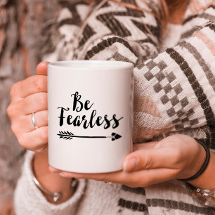 Var rädd - inspirationslös Ord-typografi Kaffemugg