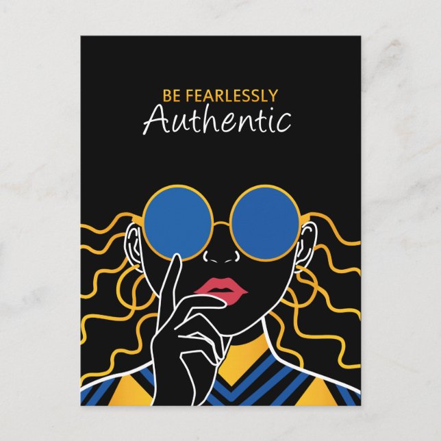 Var rädd och autentisk vykort (Framsida)