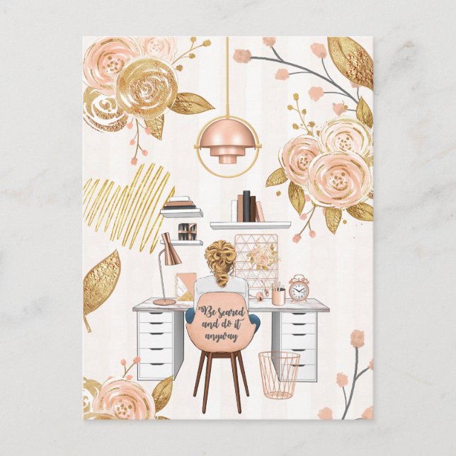 Var rädd och gör det ändå vykort (Framsida)