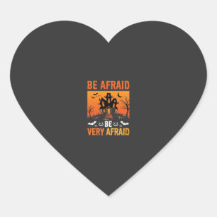 Var Rädd Spökhus Halloween Design Hjärtformat Klistermärke