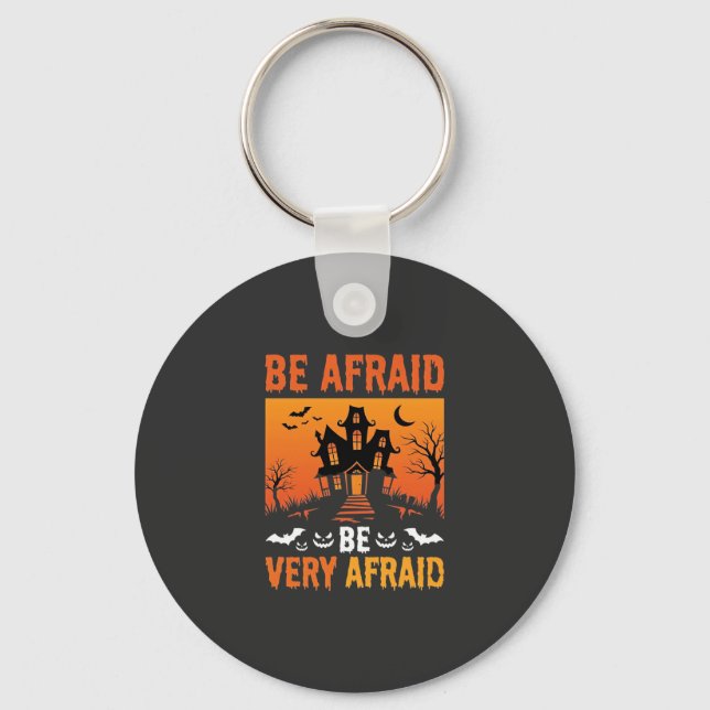Var Rädd Spökhus Halloween Design Nyckelring (Framsida)