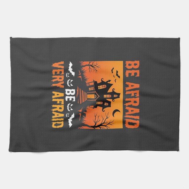 Var Rädslan Spökhus Halloween Design Kökshandduk (Horisontell)