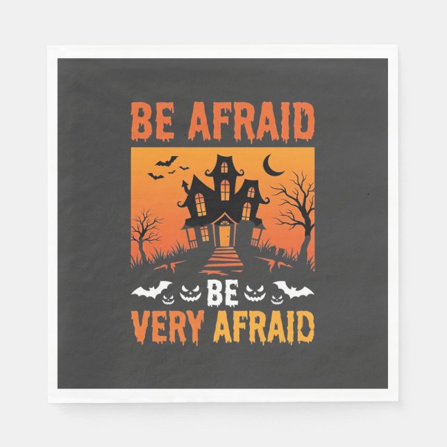 Var Rädslan Spökhus Halloween Design Pappersservett (Framsidan)