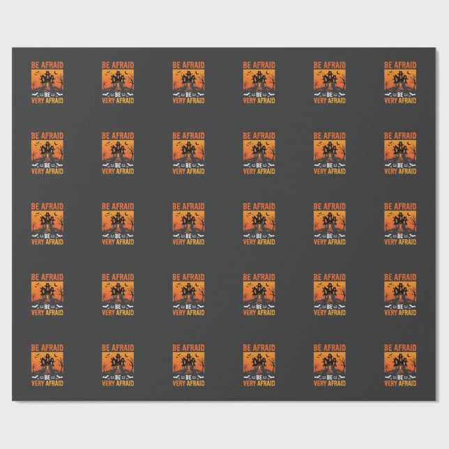 Var Rädslan Spökhus Halloween Design Presentpapper (Platt)