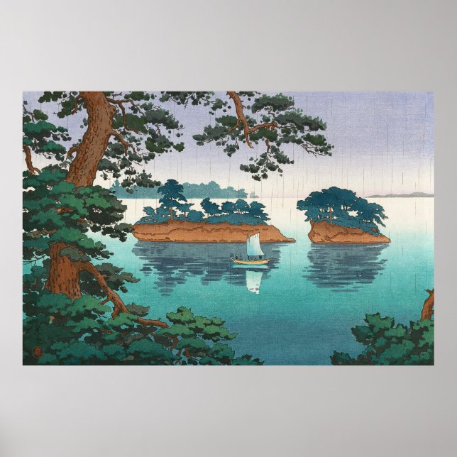 Vår Rain i Matsushima av Tsuchiya Koitsu Poster (Framsidan)