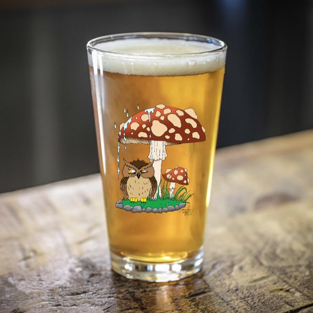 Vår Rain Shower Uggla Mushroom Glaskopp (Skapare uppladdad)