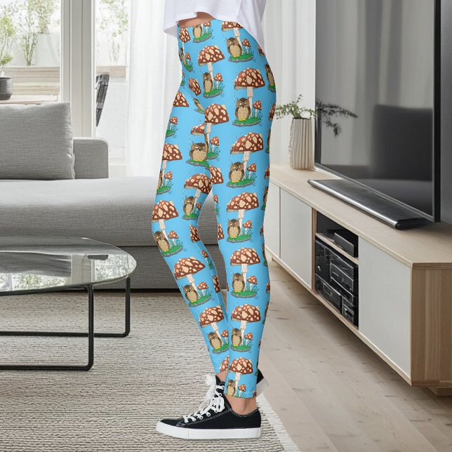 Vår Rain Shower Uggla Mushroom Leggings (Skapare uppladdad)