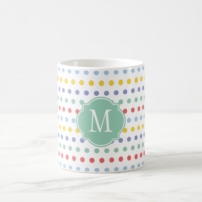 Vår Rainbow Polka Dot Monogram Mugg (Center)