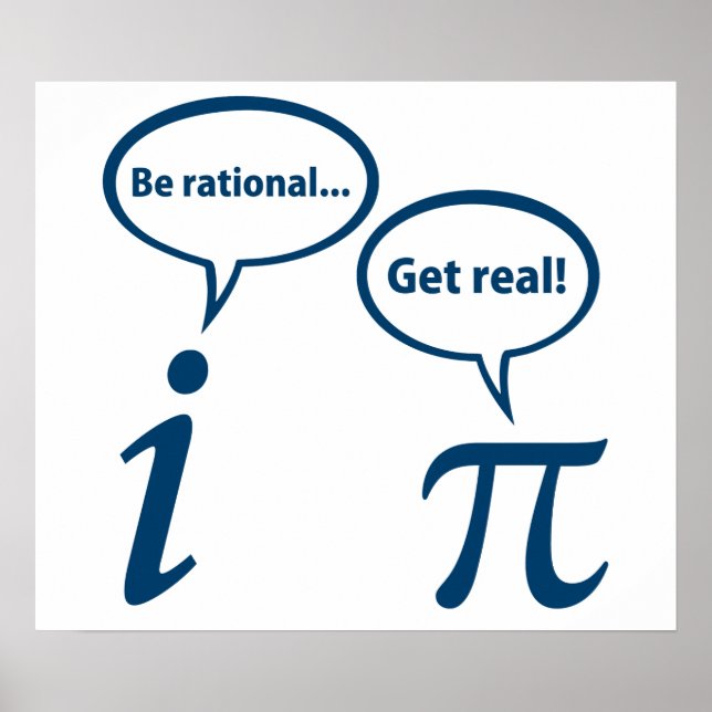 Var Rational och få en verklig, imaginär Math Pi Poster (Framsidan)