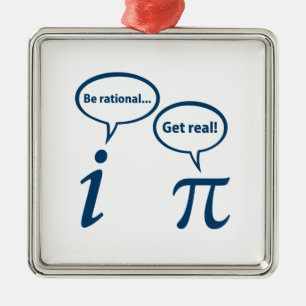 Var rationell får verklig imaginär Math Pi Julgransprydnad Metall