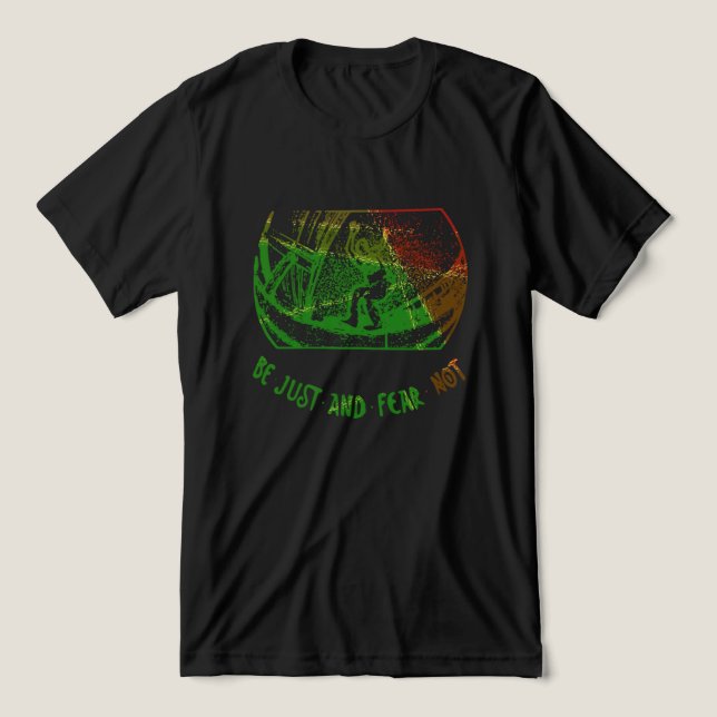 Var rättvis och frukta inte inlines t shirt (Design Framsida)