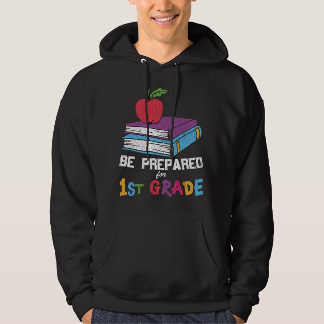 Var redo för 1:a klassens skolstart Barnpresent Hoodie (Framsida)