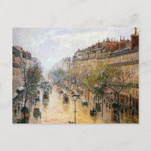 Vår regn i Montmartre av Camille Pissarro Vykort