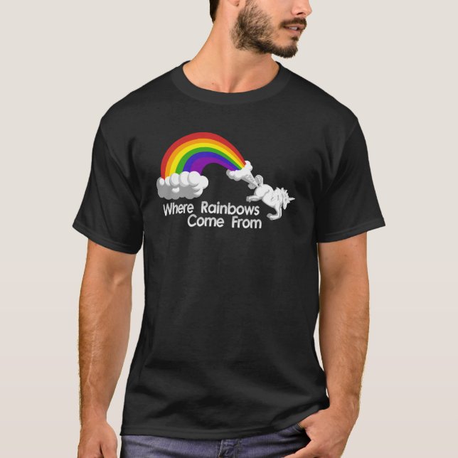 Var regnbågar kommer från t-skjortor tee shirt (Framsida)