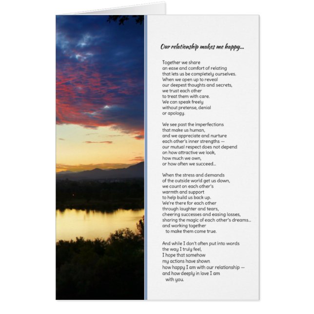 Vår relation gör mig till Lycklig Hälsningskort (Framsidan)