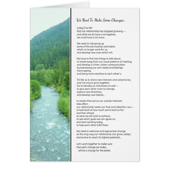 Vår relation har upphört att växa... hälsningskort (Framsidan)