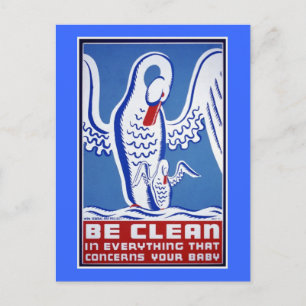 Var ren Vintage-WPA-Poster Vykort