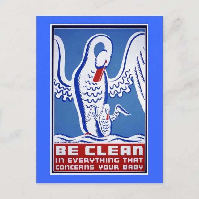 Var ren Vintage-WPA-Poster Vykort (Framsida)