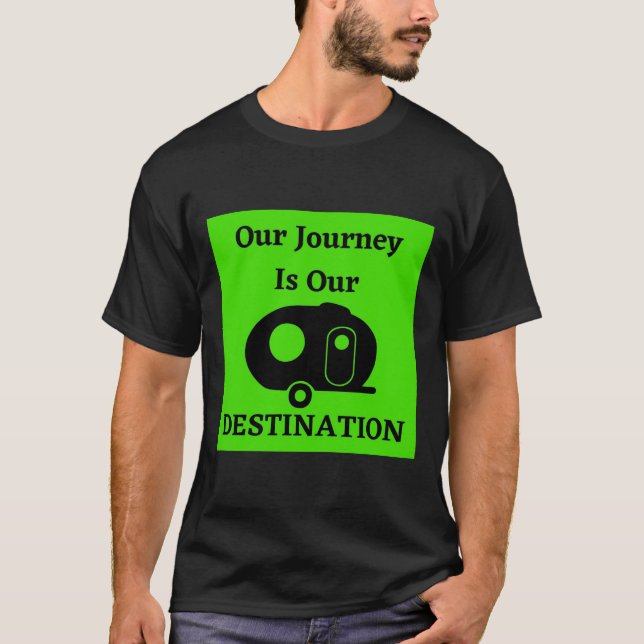 Vår resa är vår destination - fiberglasägg t shirt (Framsida)