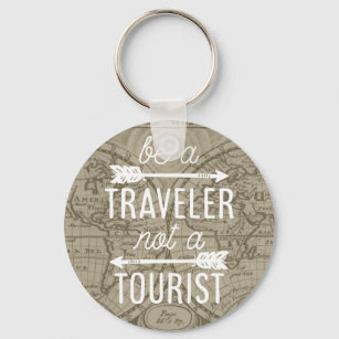 Var resande och inte en turisttypografi för Karta Nyckelring