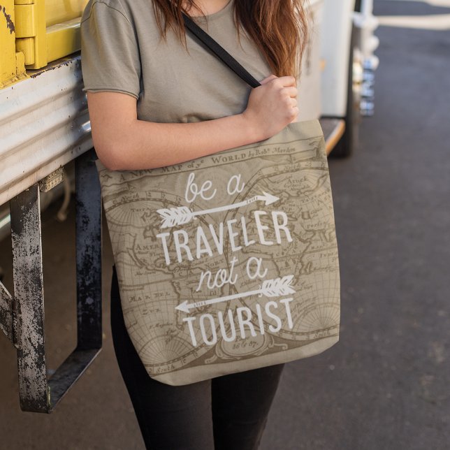 Var resande och inte en turisttypografi för Karta Tygkasse (Skapare uppladdad)