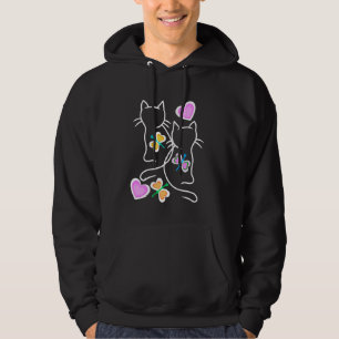 Vår Retro Cats 80 s 90-tal Kittens Butterflies Chi Hoodie