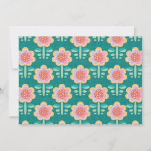 Vår Retro Flower Inbjudningar