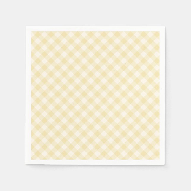 Vår Retro Gingham | Smörkräm Pappersservett (Framsidan)