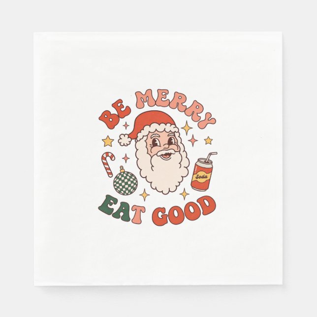 Var Riktig God Jul Tomte Läsk Pepparkaka Pappersservett (Framsidan)