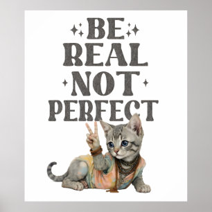 Var riktig inte perfekt Tie dye kattunge Fred Hipp Poster