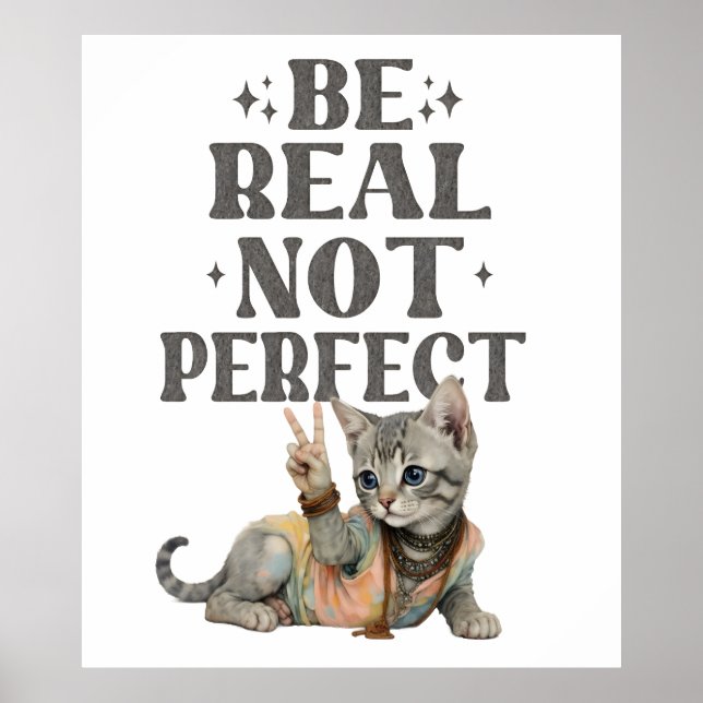 Var riktig inte perfekt Tie dye kattunge Fred Hipp Poster (Framsidan)