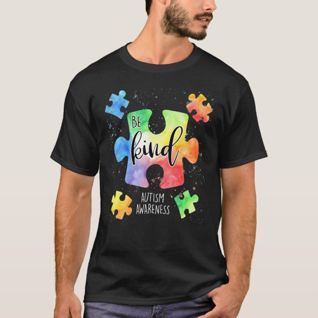 Var Riktigt Pusselbitar Söt Autism Acceptans T Shirt (Framsida)