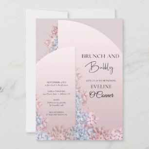 Vår ro boho arch brunch och bubblande brunch inbjudningar