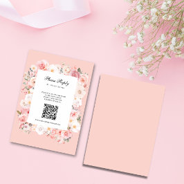 Vår Ro Rosa Ram QR-koden Bröllop OSA Kort