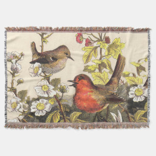 Vår Robin Birds Red Birding Filt