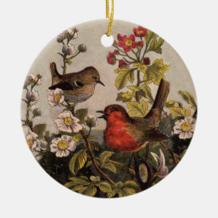 Vår Robin Birds Red Birding Julgransprydnad Keramik